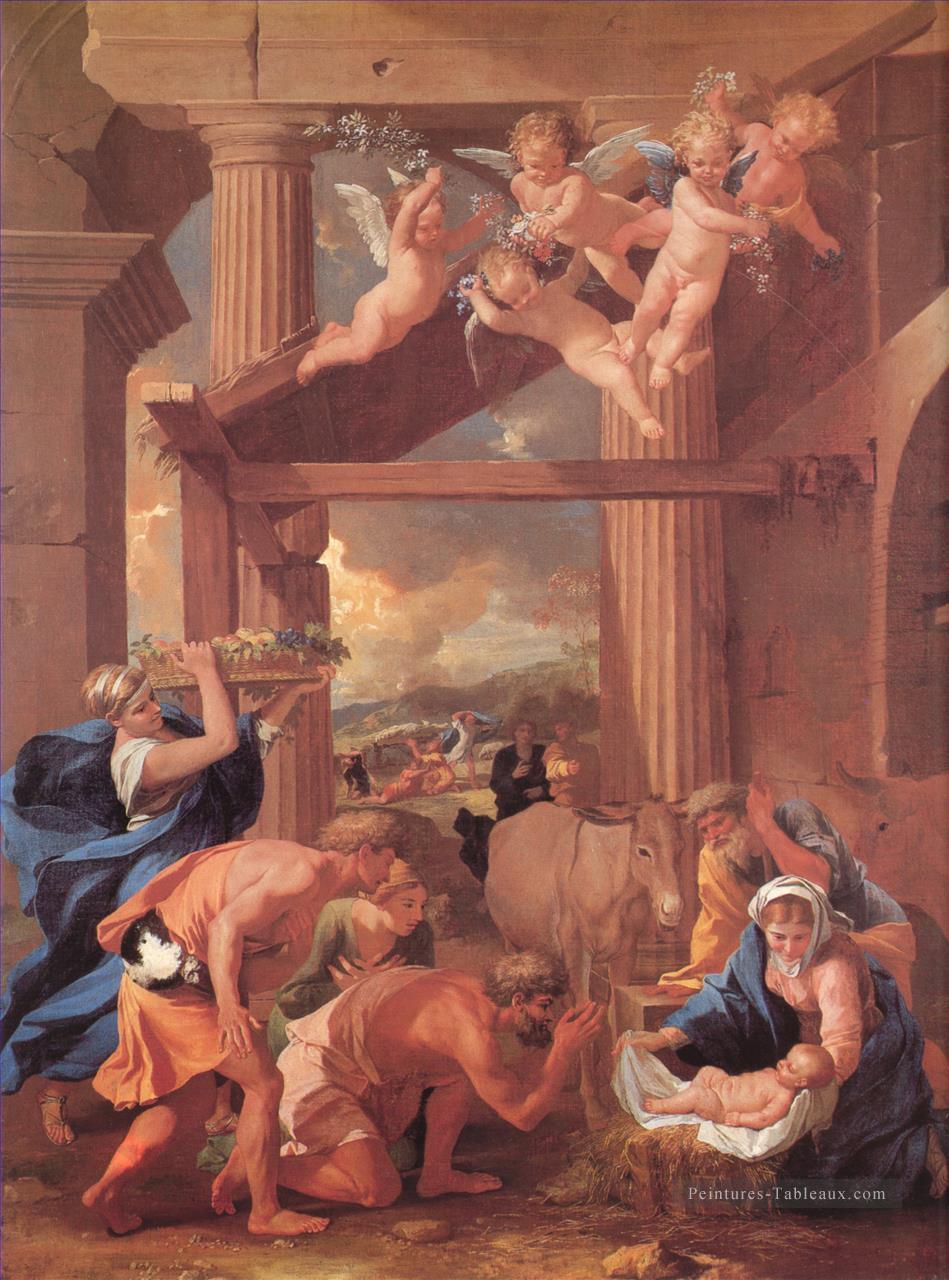 L’adoration des bergers classique peintre Nicolas Poussin Peintures à l'huile